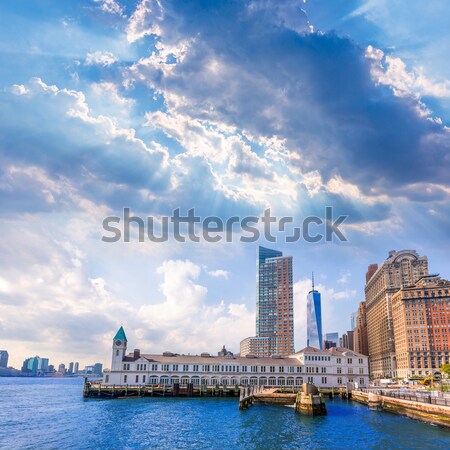Pier A in Battery Park Manhattan skyline New York Stock photo © lunamarina