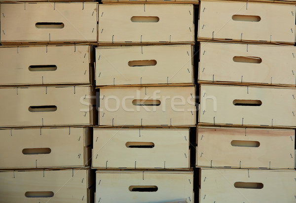 wooden farmer harvest boxes stacked in rows Stock photo © lunamarina