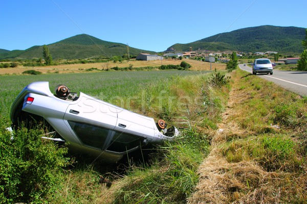 Car crash accident upside down vehicle Stock photo © lunamarina