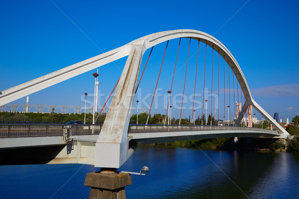 Seville Puente de la Barqueta bridge Sevilla Stock photo © lunamarina