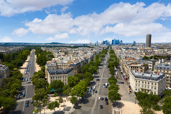 Paris skyline Champs Elysees and La Defense Stock photo © lunamarina