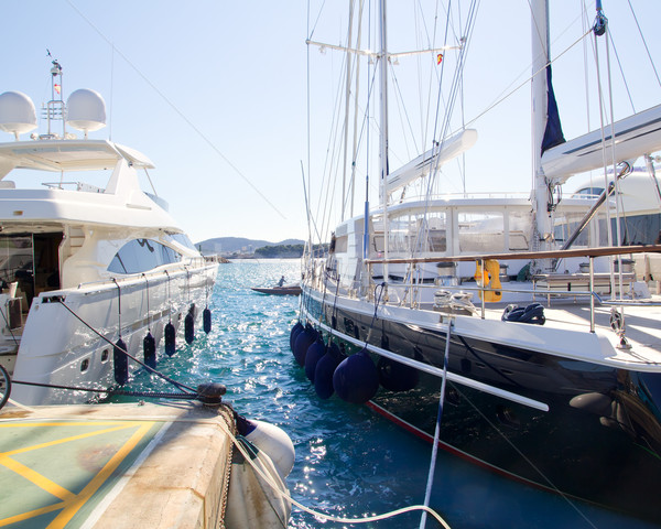 Calvia Puerto Portals Nous luxury yachts in Majorca Stock photo © lunamarina