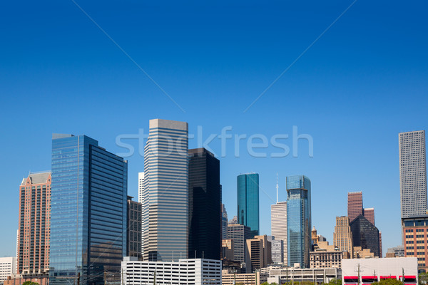 Houston centrum panoramę Błękitne niebo Texas dzień Zdjęcia stock © lunamarina