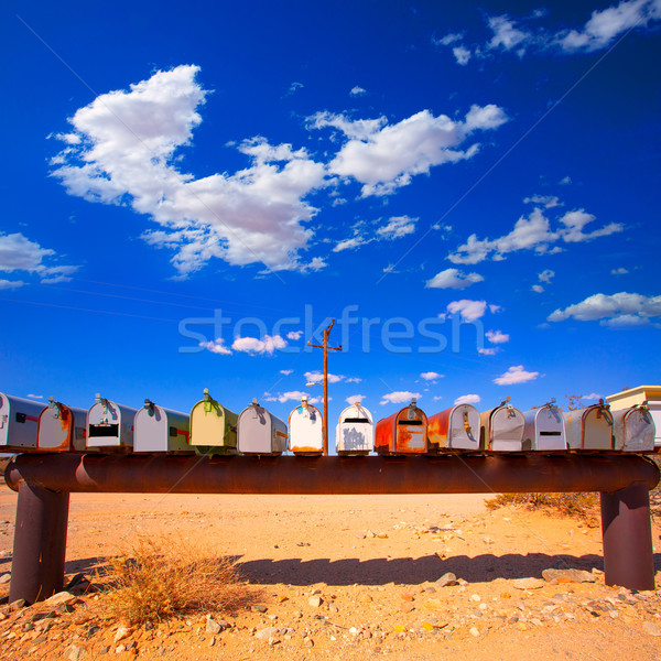 Grunge posta kutuları Kaliforniya çöl ABD Stok fotoğraf © lunamarina