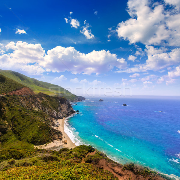 [[stock_photo]]: Californie · plage · grand · route · pont · printemps