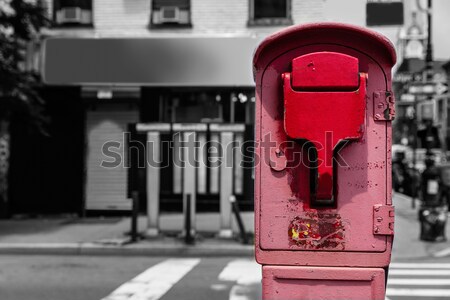 Eski yangın alarmı kırmızı ny New York ABD Stok fotoğraf © lunamarina