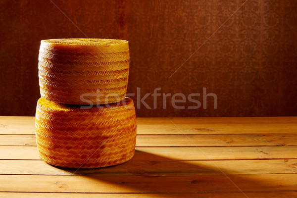 Stockfoto: Kaas · Spanje · houten · tafel · voedsel · hout
