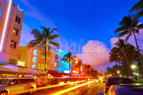 Miami zuiden strand zonsondergang oceaan drive Stockfoto © lunamarina