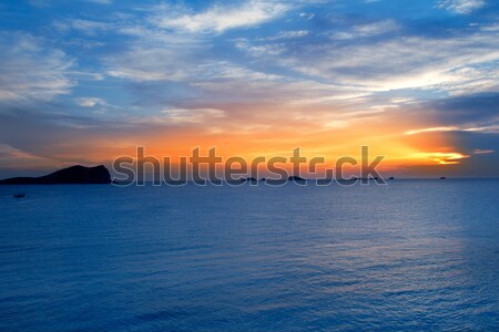 Ibiza cala Conta Conmte sunset Stock photo © lunamarina