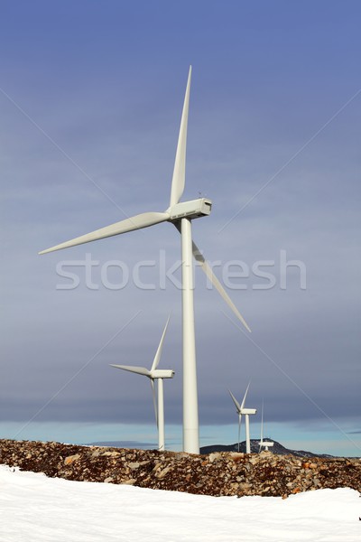 Сток-фото: электрических · снега · зима · Windmill · горные · свет