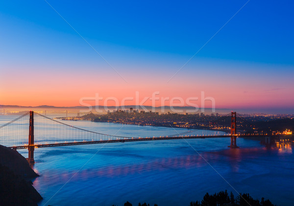 Golden Gate híd San Francisco napfelkelte Kalifornia USA égbolt Stock fotó © lunamarina