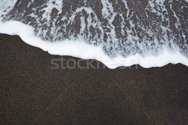 Black sand beach with wave foam Fuerteventura Stock photo © lunamarina