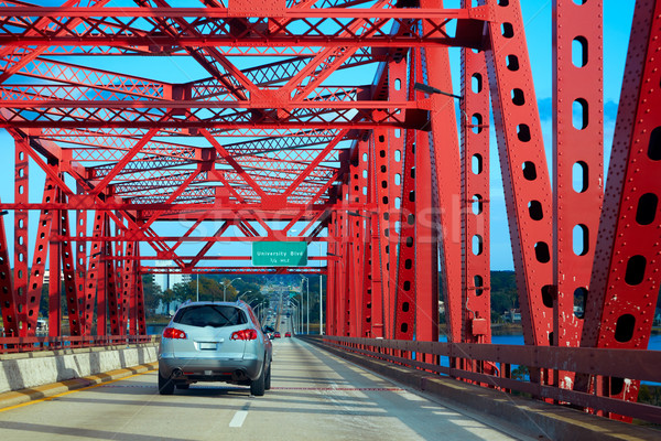 [[stock_photo]]: Pont · Floride · USA · rouge · façon · route