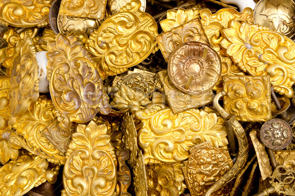 Latão dourado metal decorativo peças padrão Foto stock © lunamarina