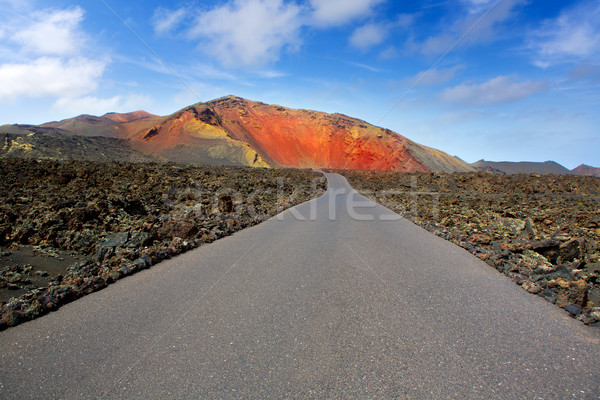 Lanzarote Timanfaya Fire Mountains road Stock photo © lunamarina