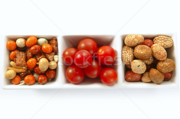 Foto stock: Tazón · japonés · aperitivos · tomates · largo · naturaleza