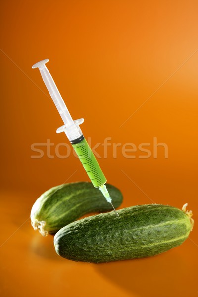 cucumber manipulation with syringe Stock photo © lunamarina