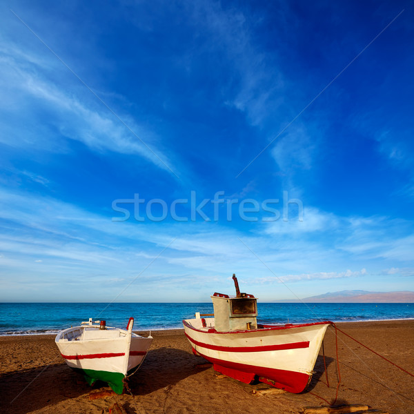 Almeria Cabo de Gata San Miguel beach boats Stock photo © lunamarina