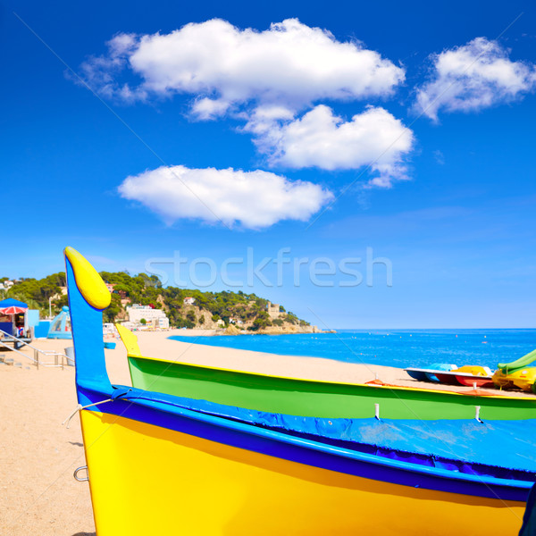 Lloret de Mar Sa Caleta beach in costa Brava of Catalonia  Stock photo © lunamarina