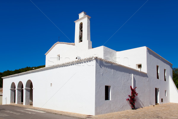 Ibiza Sant Mateu d Albarca San Mateo white church Stock photo © lunamarina