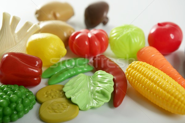 Stock photo: Plastic game, fake varied vegetables and fruits