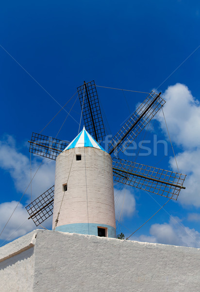 Menorca Sant Lluis San Luis Moli de Dalt windmill in Balearic Stock photo © lunamarina