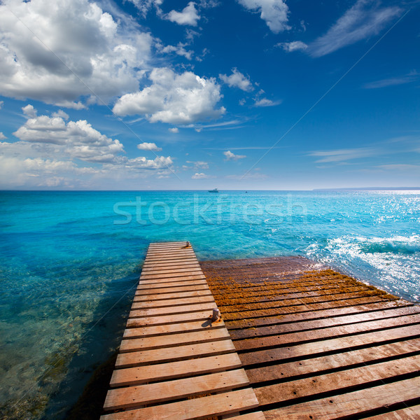 Formentera Mitjorn  beach with turquoise Mediterranean Stock photo © lunamarina