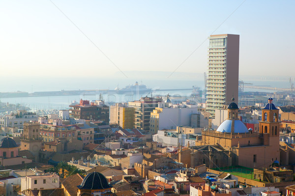 Cityscape ufuk çizgisi akdeniz deniz topluluk İspanya Stok fotoğraf © lunamarina