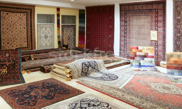 Arabskie dywan sklep wystawa kolorowy domu Zdjęcia stock © lunamarina