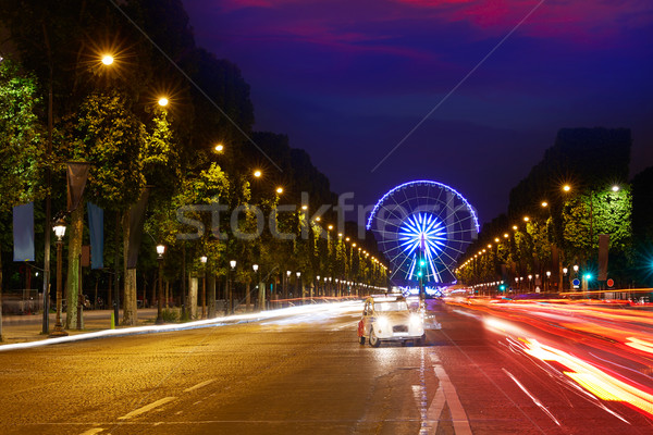 Champs Elysees in Paris and Concorde sunset  Stock photo © lunamarina