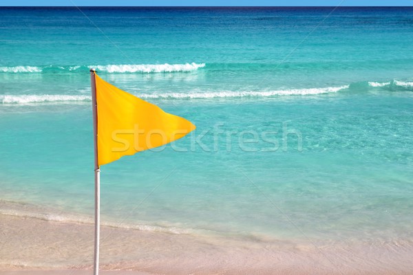 beach yellow flag weather indication signal Stock photo © lunamarina