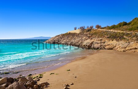 Stock photo: Lanzarote Papagayo turquoise beach and Ajaches