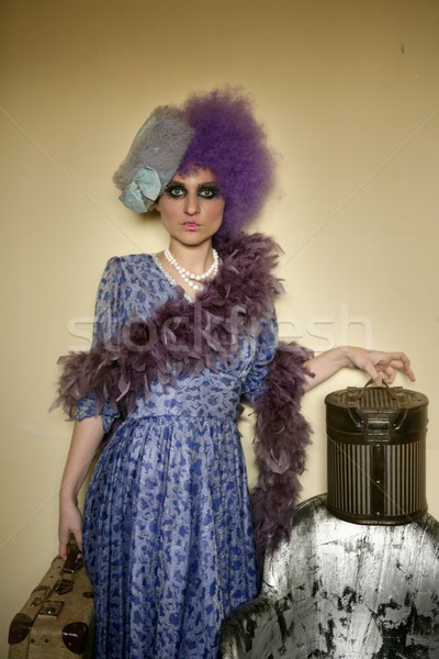 modern fashion vanguard woman with baggage Stock photo © lunamarina