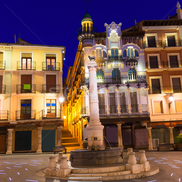 Aragon Teruel plaza el Torico Carlos Castel square Spain Stock photo © lunamarina