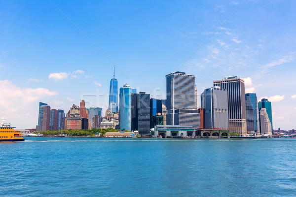 Manhattan New York skyline from NY bay in USA Stock photo © lunamarina