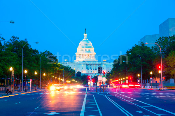 日落 賓夕法尼亞州 華盛頓DC 國會 美國 道路 商業照片 © lunamarina