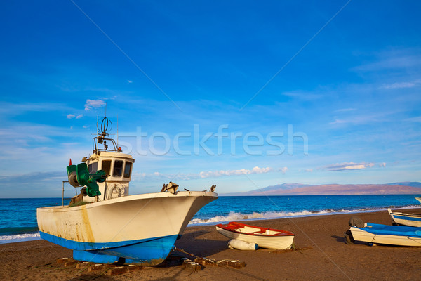 Almeria Cabo de Gata San Miguel beach boats Stock photo © lunamarina