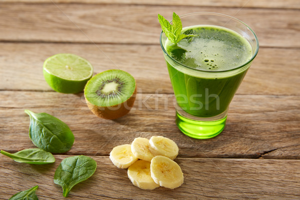 Detox green juice cleansing recipe Stock photo © lunamarina