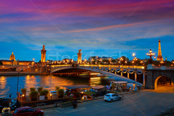 Pont Alexandre III in Paris France over Seine Stock photo © lunamarina