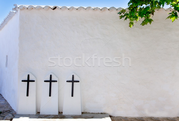 Ibiza Santa Agnes de Corona Ines white church Stock photo © lunamarina