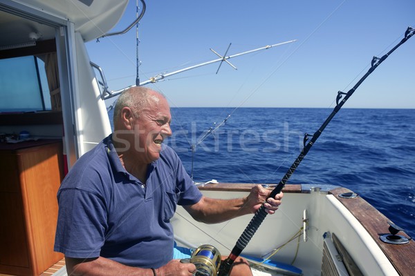 Pêcheur supérieurs grand jeu sport [[stock_photo]] © lunamarina