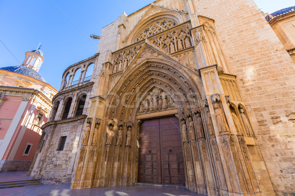Valencia Cathedral Apostoles door Tribunal de las Aguas Stock photo © lunamarina