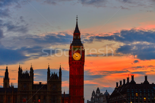 Big Ben klok toren Londen theems rivier Stockfoto © lunamarina