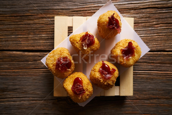 Tapas Croquettes rissole with iberian ham  Stock photo © lunamarina