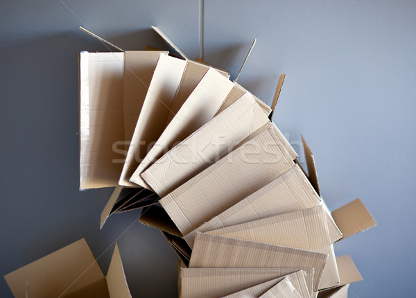 carton open boxes stacked on curved circle shape Stock photo © lunamarina