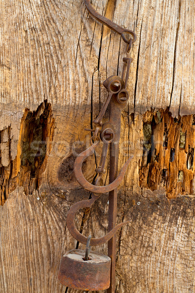 Antique scales rusted iron with weights Stock photo © lunamarina