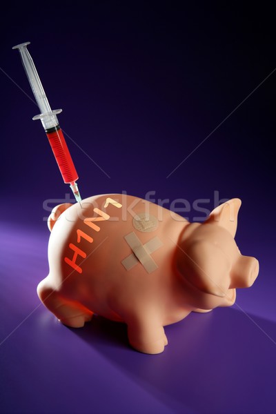 Wstrzykiwań h1n1 szczepionka zdrowia metafora lekarza Zdjęcia stock © lunamarina