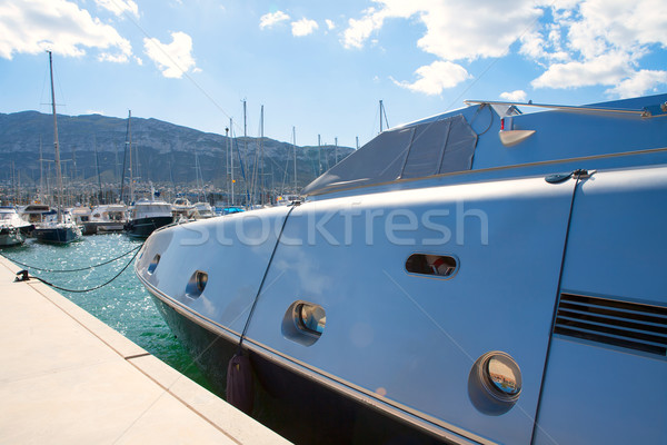 Stock photo: Denia alicante marina with luxury yachts and Mongo