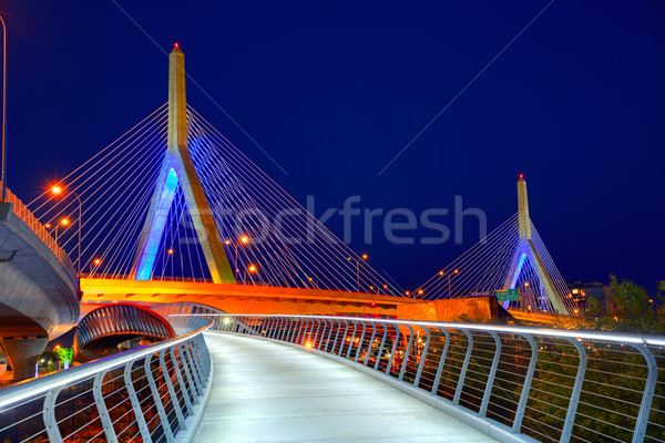 Boston Zakim bridge sunset in Massachusetts Stock photo © lunamarina