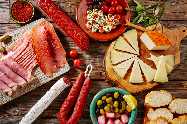 Foto stock: Tapas · salsicha · Espanha · queijo · presunto